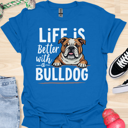 Life is better with a bulldog - V3 - Peek A Boo T-Shirt